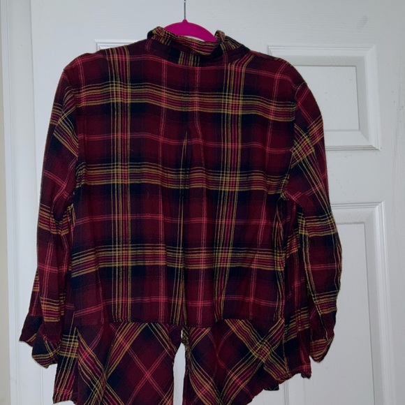 burgundy button up flannel - Picture 2 of 2